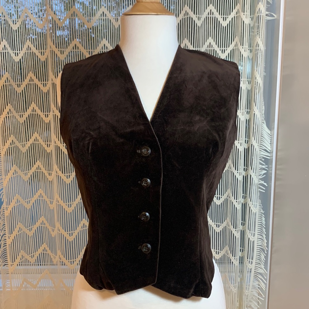 🤎🤎 Vintage Yves Saint Laurent Brown Velvet Vest - Waist Coat  - Suiting 🤎🤎